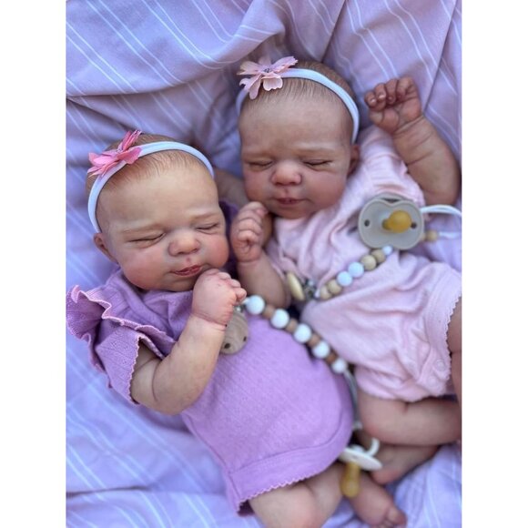 🆕18inch Realistic Cloth Body Twin Baby Dolls Sleeping Newborn Baby Doll Girls - Picture 3 of 9
